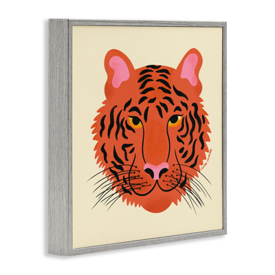Estampe numérique moderne avec visage de tigre sauvage, design par Carrie Cantwell