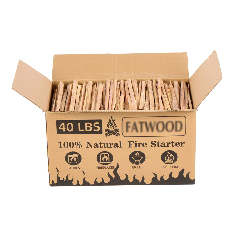 Fire Starter, 40 Lbs Of Natural Pine Sticks - Great For Outdoor Activities, High Flammability, Long Burn Duration 100% Kindling Ideal Hiking, Camping, Fishing, Hunting, Time