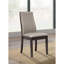 Chaise rembourrée taupe et espresso (ensemble de 2)