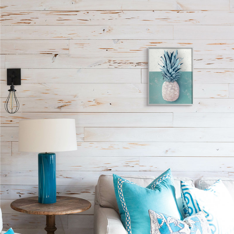 Ananas tropical avec vert beige, Estampe numérique Farmhouse, H 14 po x l 11 po