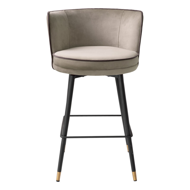 Bar Stool Grenada Velvet, Counter Stool (27.17" Seat Height), Savona Greige