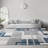 Gertmenian Ethan Abstract Geo Polyester/Polypropylene Modern Blue High-Low Area Rug-1815844155