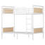 Lit superposé simple TG au-dessus de simple TG, structure industrielle détachable avec garde-corps, lit robuste peu encombrant pour les adolescents, blanc