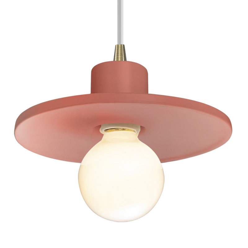 Leni - Light Single Pendant, Gloss Blush, Antique Brass