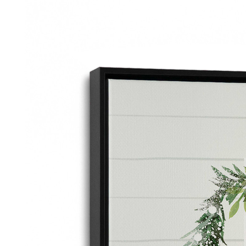 Charmante porte de Noël, reproduction sur toile, Cadre flottant noir, H 12,75 po x l 8,75 po