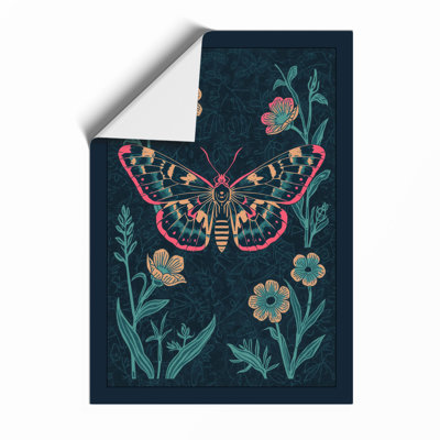 Butterfly in Symmetry Botanical - Framed Print