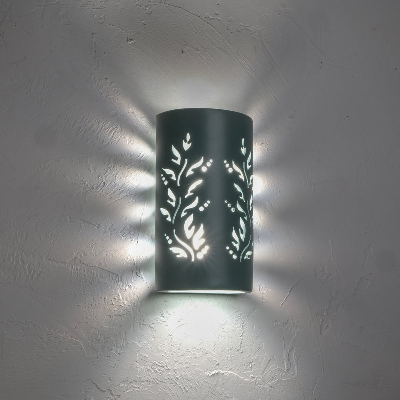 Ninamarie Ceramic Outdoor Wall Light, LED Bulb Included, Sage