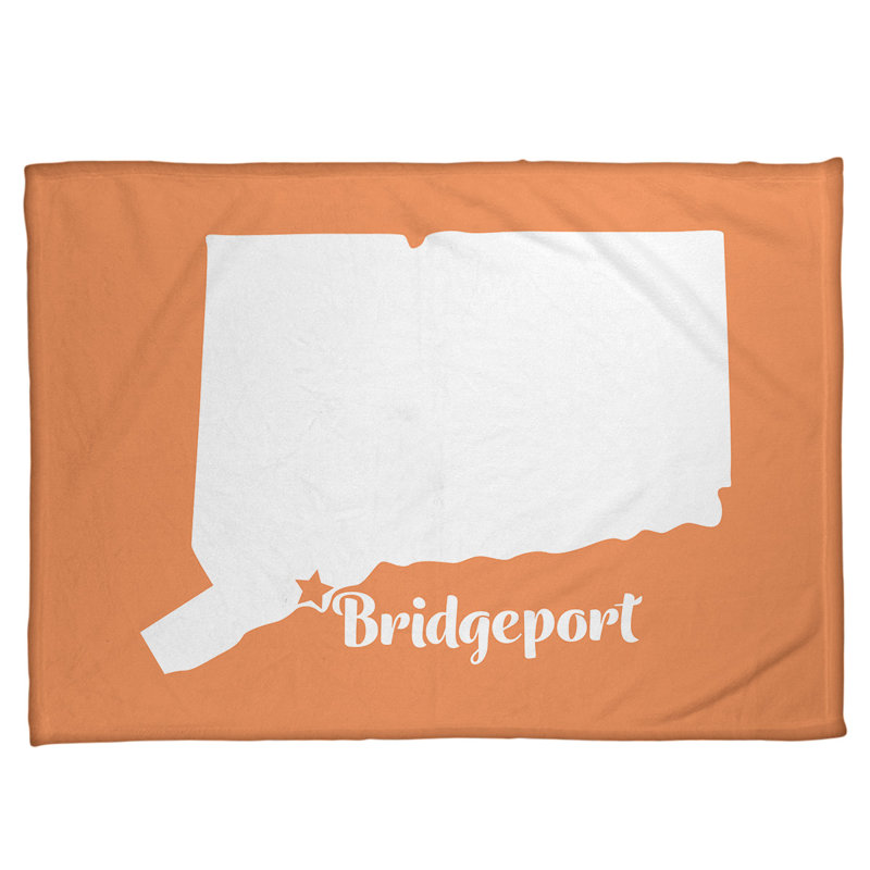 Jeté bridgeport connecticut polaire, l 62,5 po x L 82,5 po, Orange