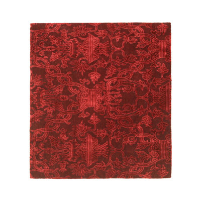 Rug & Kilim's European Style Rug In Burgundy With Floral Patterns