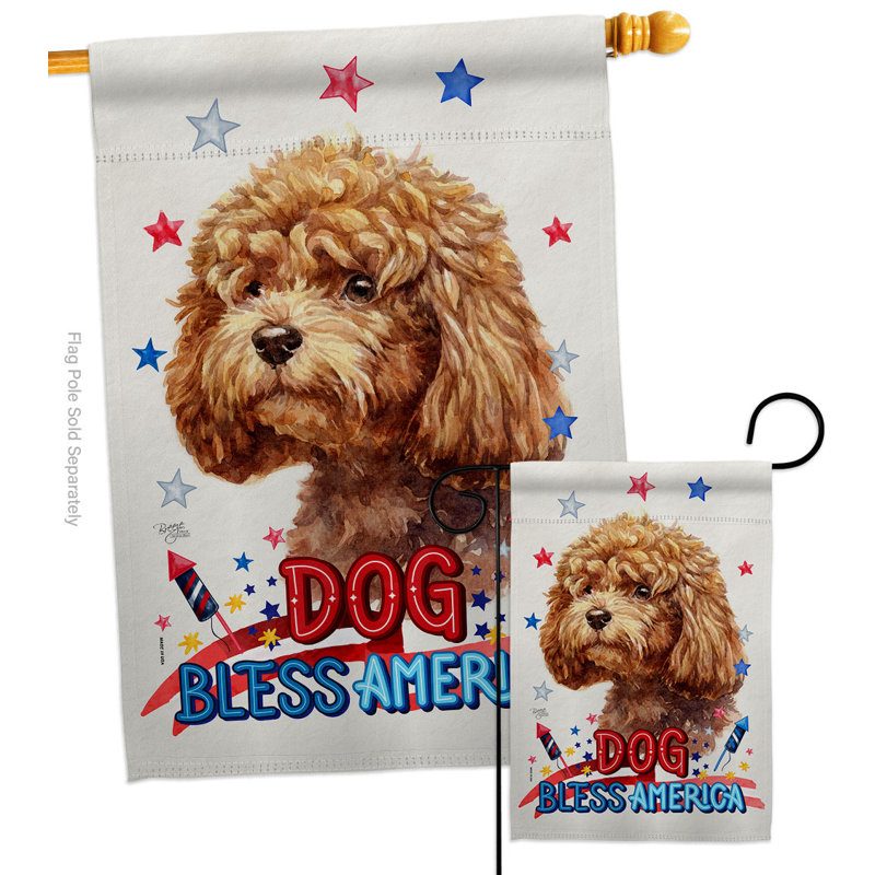 Drapeau de jardin patriotique en polyester à 2 faces, H 40 po x l 28 po
