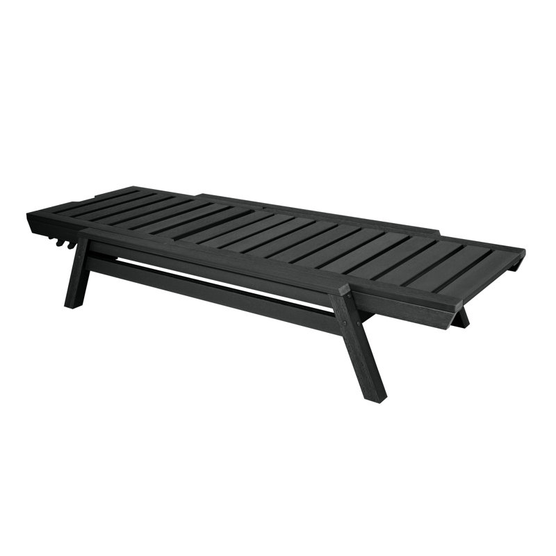 Jiwoo Outdoor Chaise Lounge, Black