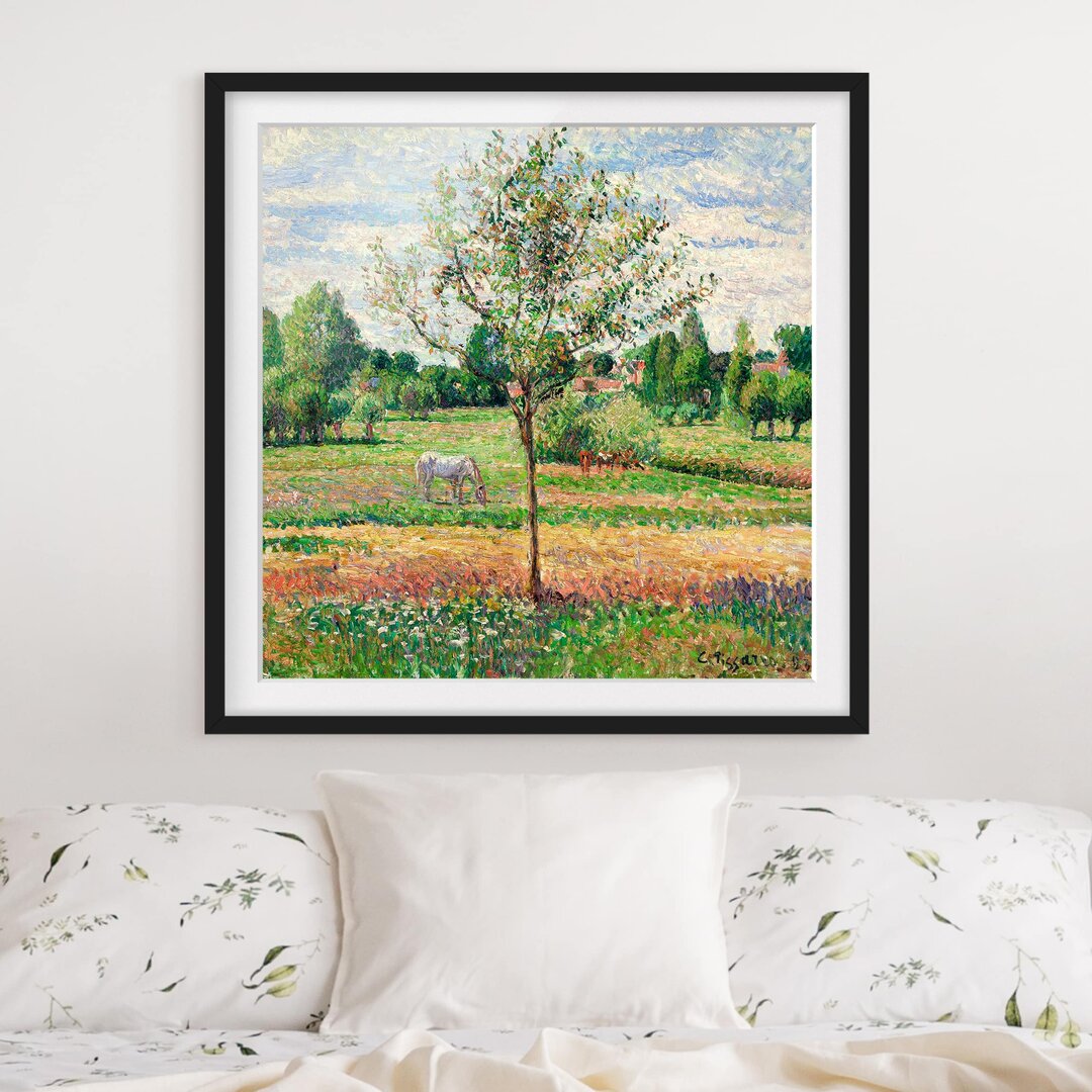 Gerahmtes Poster Mossy Meadow von Camille Pissarro