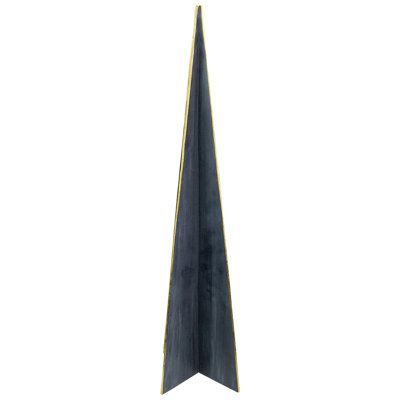 Décoration de table arbre de Noël triangulaire bleu et or