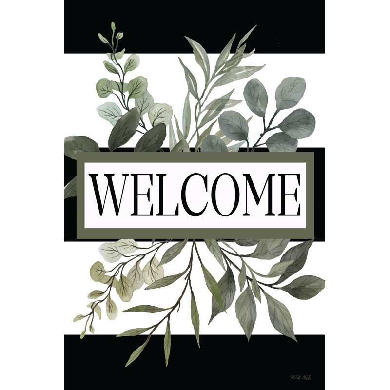 Welcome 2886606, H 18 po x l 12 po, Papier avec cadre simple noir, Oui