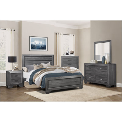 Ensemble de chambre à coucher en faux bois 3 et 2 Evynn Ange