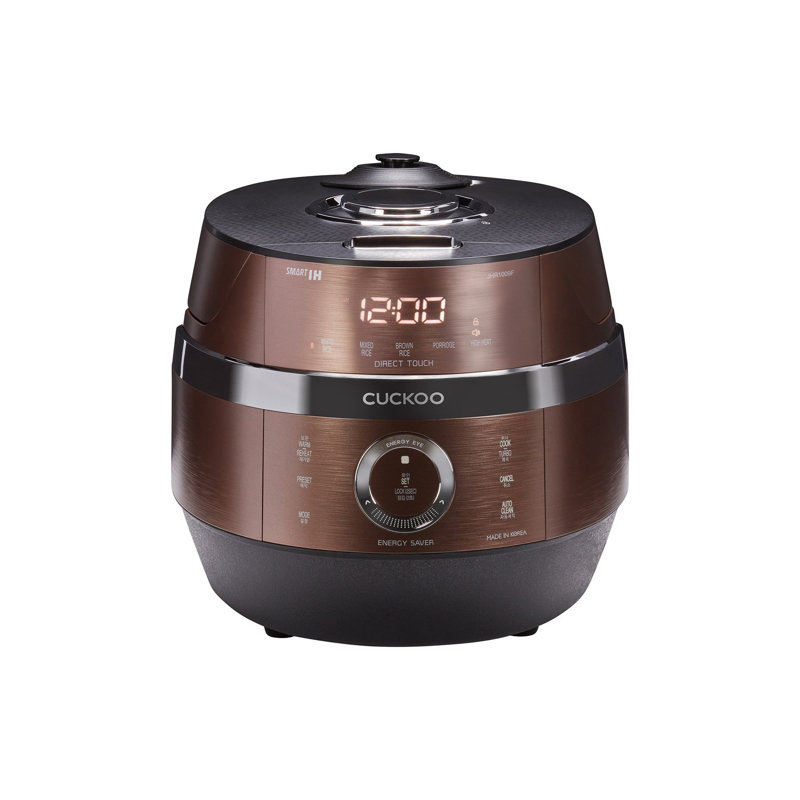 CUCKOO CRP-JHR0609F 6-Cup (Uncooked) / 12-Cup (Cooked) Induction Heating Pressure Rice Cooker with Nonstick Inner Pot, 16 Menu Options, Fuzzy Logic Tech, 3 Voice Guide, Auto Clean (Copper/Black)