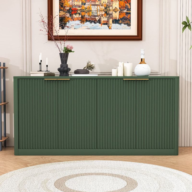 Buffet avec rangement caché Rustic Wave, Vert