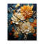 Tourbillon botanique orange sarcelle II - Horloges murales abstraites-1402719484