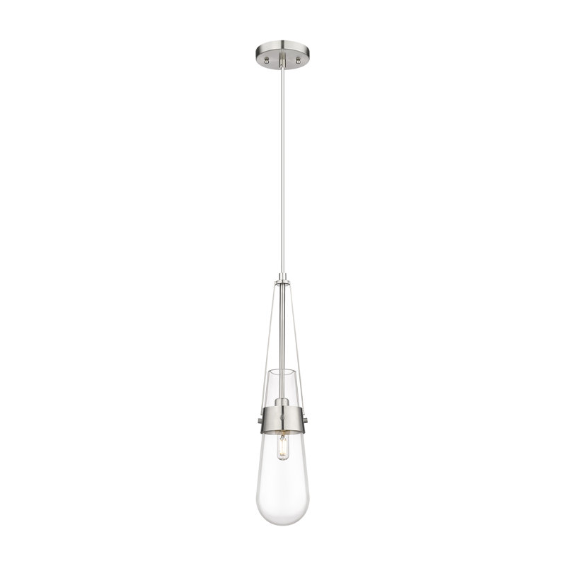 Maglena 1 - Light LED Bulb Pendant, Clear, Satin Nickel