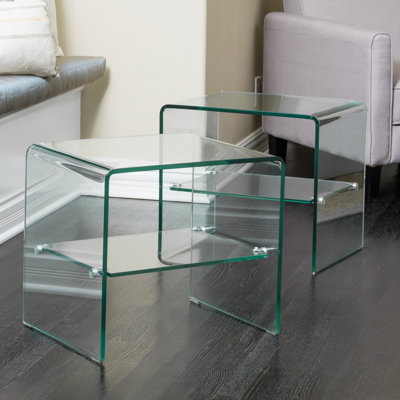 Table de bout en verre