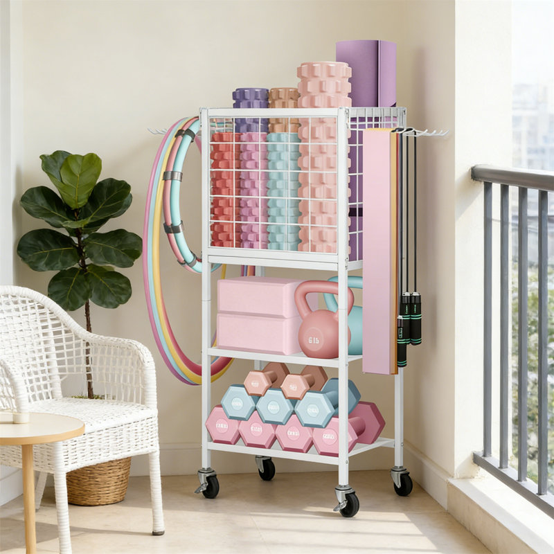 Steel Sports Rack, White