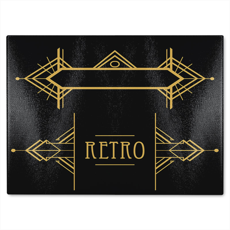 Art Deco Retro Glass Chopping Board