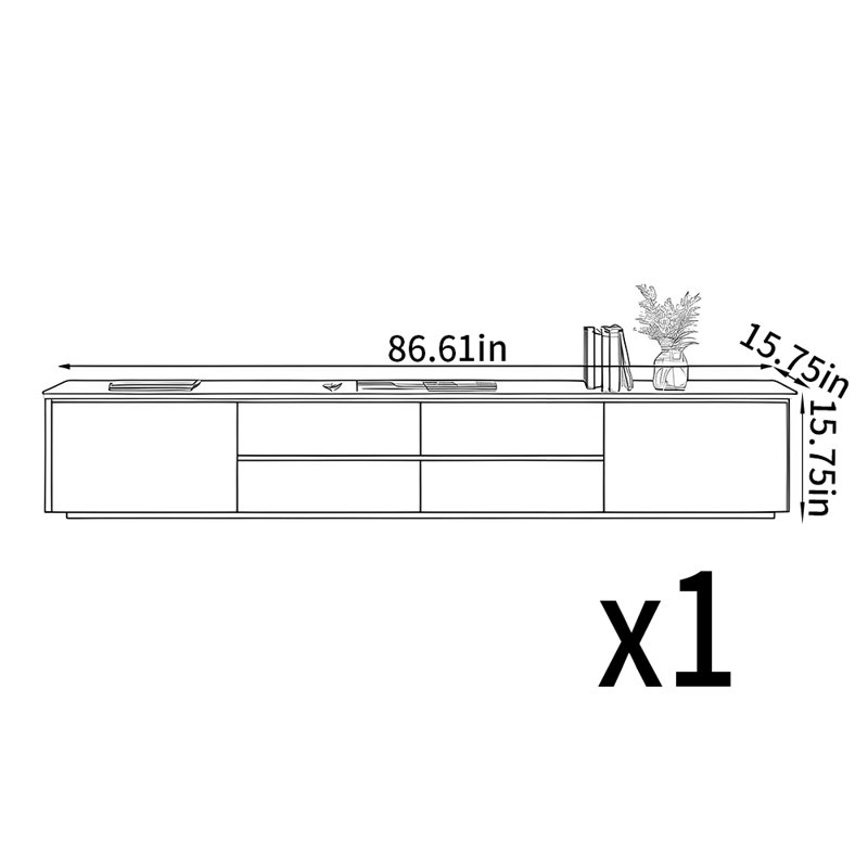 Meuble télé de style minimaliste italien, 86.61"