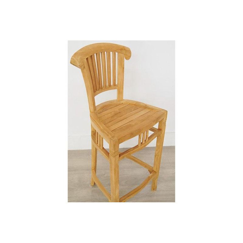 Chaise de bar en bois de teck massif