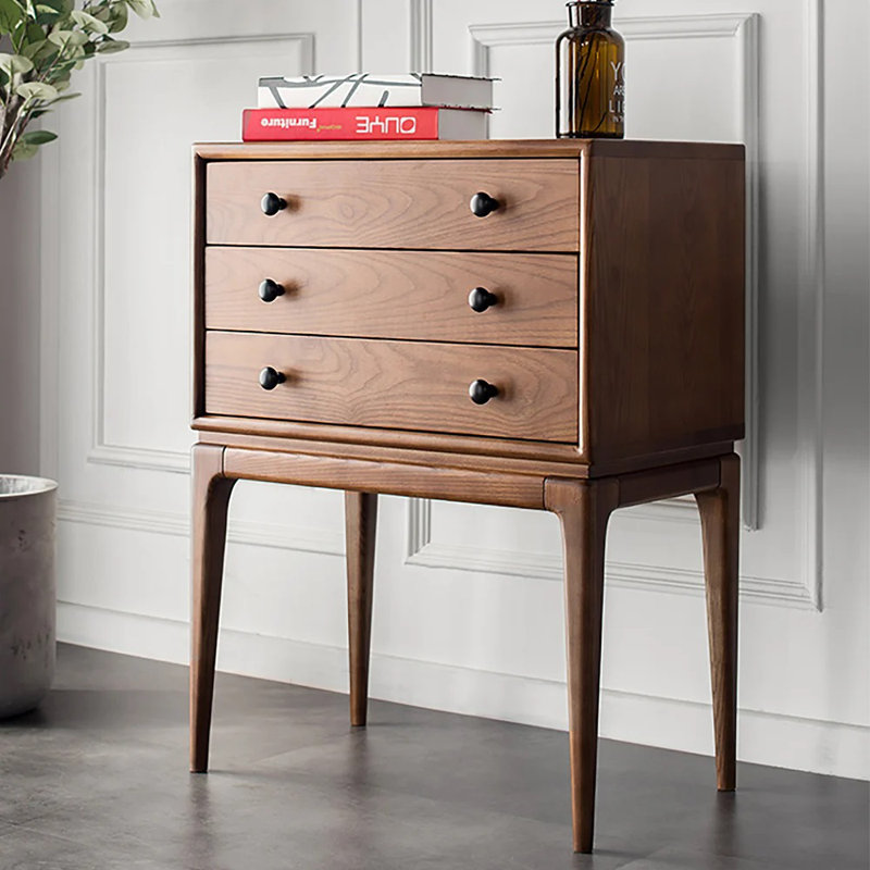 Commode en bois massif Modholic H, noyer, Noyer