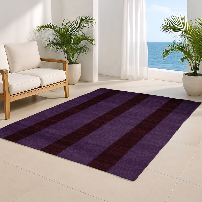 Tapis intérieur / extérieur mauve à carreaux, Rectangulaire 3 pi x 5 pi