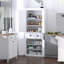 Freestanding Kitchen Pantry Cabinet With Adjustable Shelves, Drawer, And Cupboards For Efficient Storage And Elegant Design