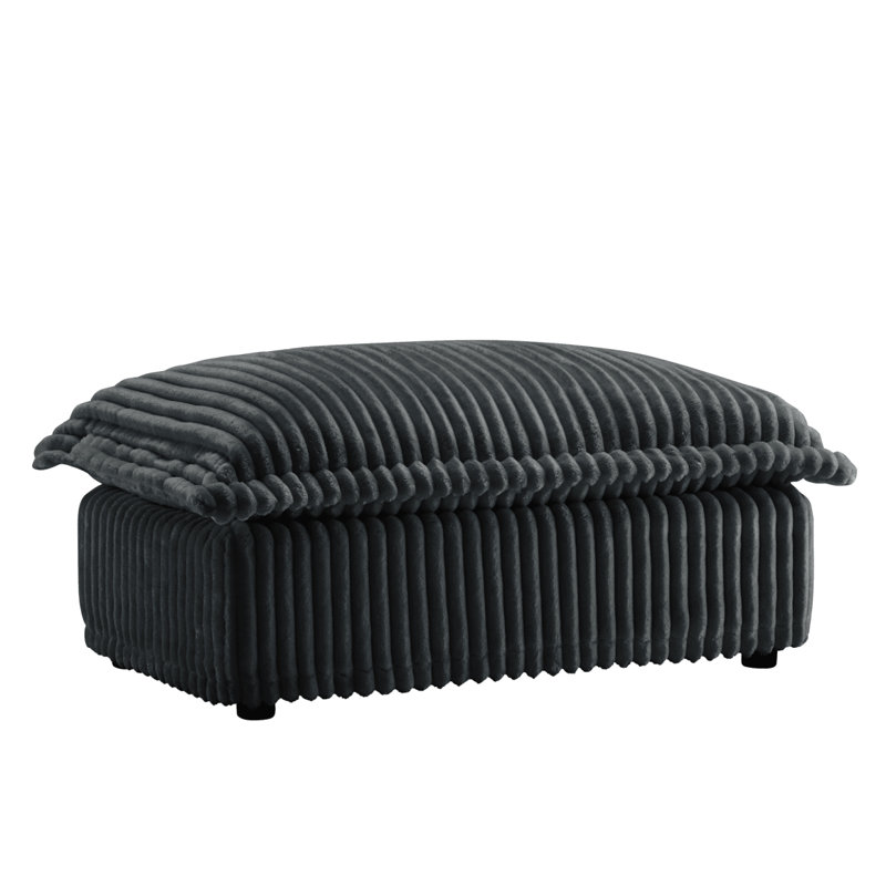 Vihaan Ottoman with Removable Covers, Gray