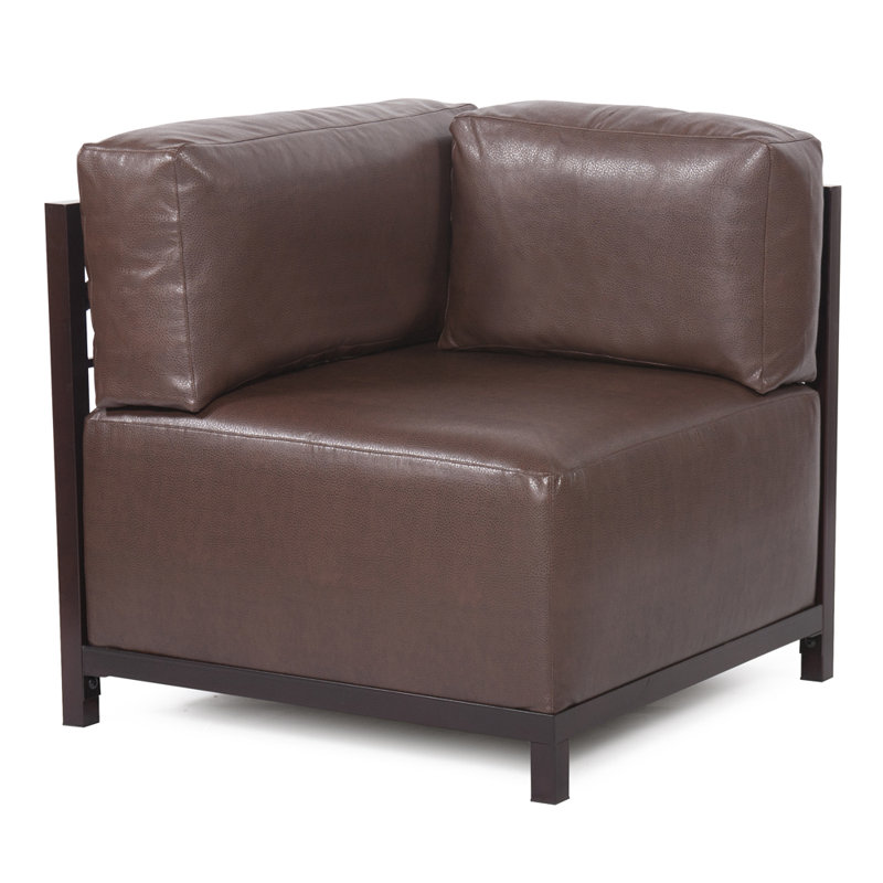 Fauteuil de chambre Woodsen, Similicuir pacane, Titane