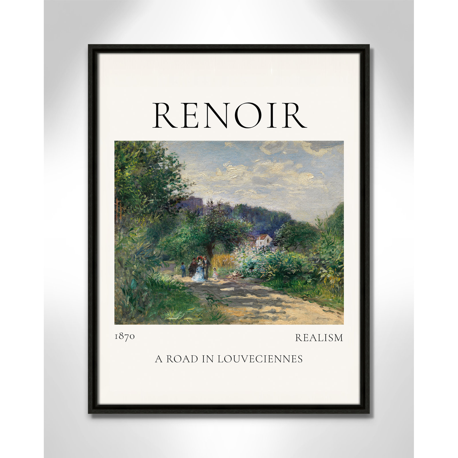 Rocchetto "A Road in Louveciennes" Print, Espresso Floater Frame, No, 25.5" H x 19.5" W x 2" D