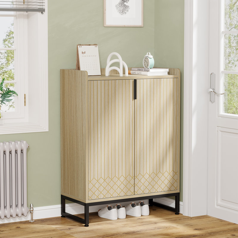 Armoire de rangement pour chaussures Hauge, Bois naturel
