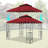 10X10 Ft Outdoor Patio Gazebo Replacement Canopy,Double Tiered Gazebo Tent Roof Top Cover Only Wavy Border(Frame Not Include)-123312200