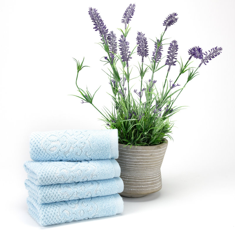 Serviette de toilette Parkerson en coton turc, Bleu givré