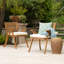 Chaise de salle à manger d'extérieur en bois Hermosa KD avec coussins (ensemble de 2)-1434879138-1434879139