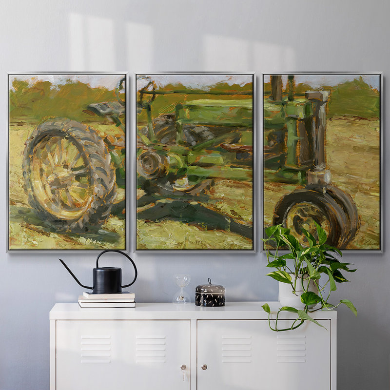 Rustic Tractors I 3 pièces, H 40 po x l 78 po x P 2 po, Argent