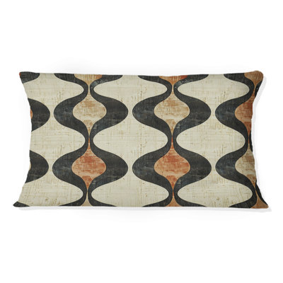 Coussin lombaire brun Mid-Century