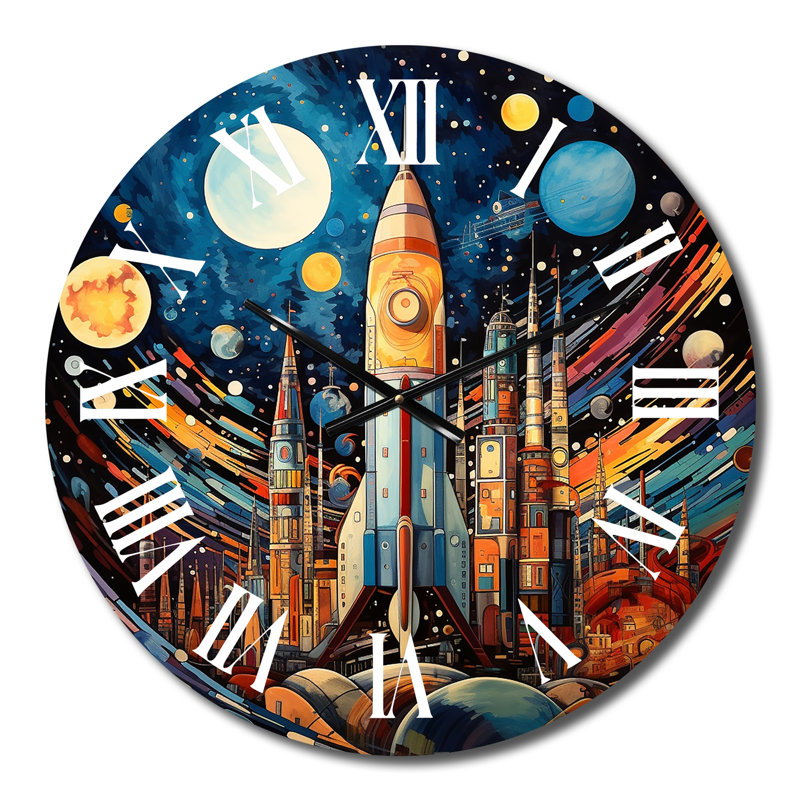 Horloge murale en métal Wrightstown, Petit