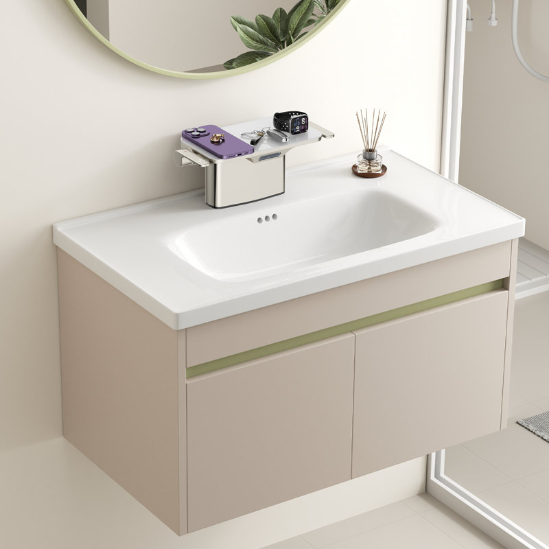 Robinet de lavabo de salle de bain - Meuble-lavabo 4 po avec plateforme de rangement, 2 trous avec bouchon de bonde escamotable, lavabo solide