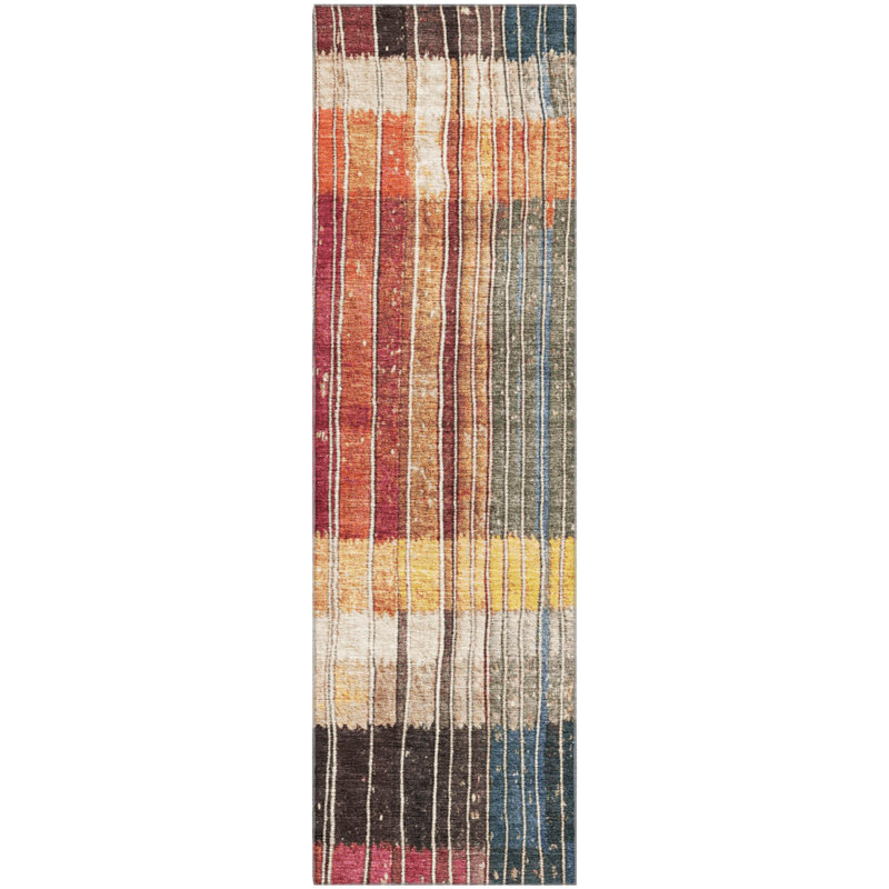 Premium Machine Washable Millbrook AMF1962 Stripes Rug, Runner 2'3" x 7'6"