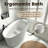 51" Oval Freestanding Solid Surface Bathtub With Integral Seat, Headrest, Overflow & Drain-129578994