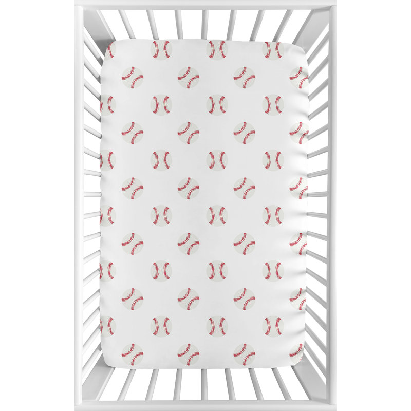 Drap-housse pour lit de bébé Mini Baseball Patch