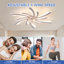 Ventilateur de plafond à DEL à intensité variable réversible à 7 pales avec lumière et télécommande Abson-591535535
