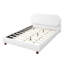 Cream Boucle Upholstered Bed With Rubber Wood Foot ,King-2082813308