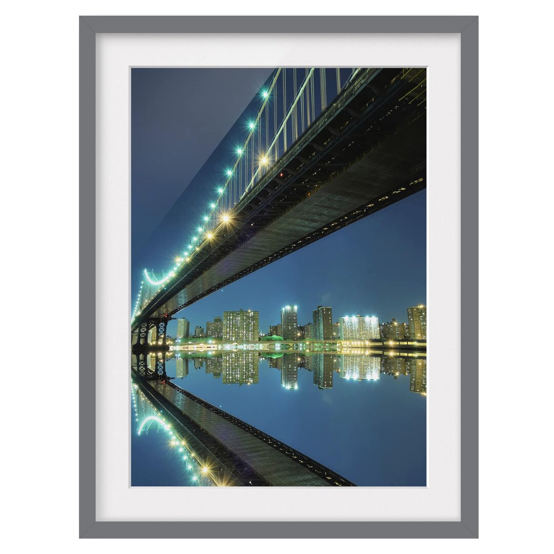 Gerahmter Fotodruck Abstract Manhattan Bridge