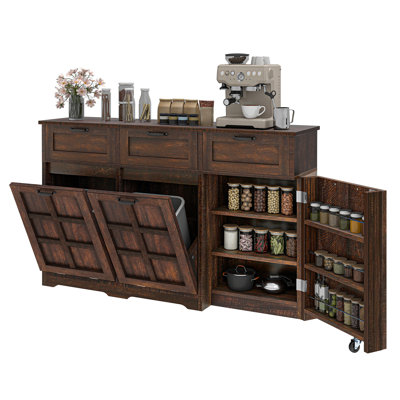 Balconera Tilt Out Double Trash Can Kitchen Cabinet With Drawer & Shelves