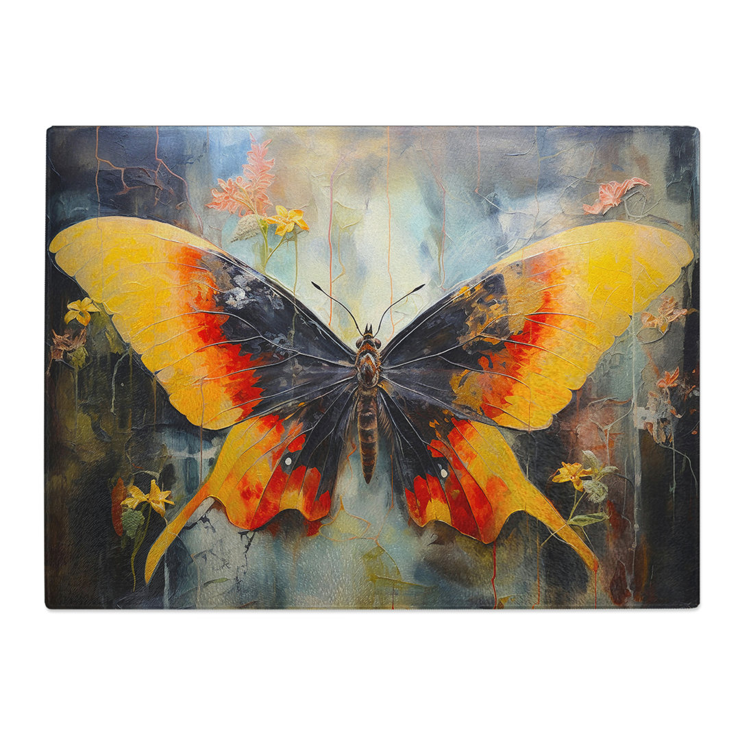 Moth Abstract  Glass Chopping Board